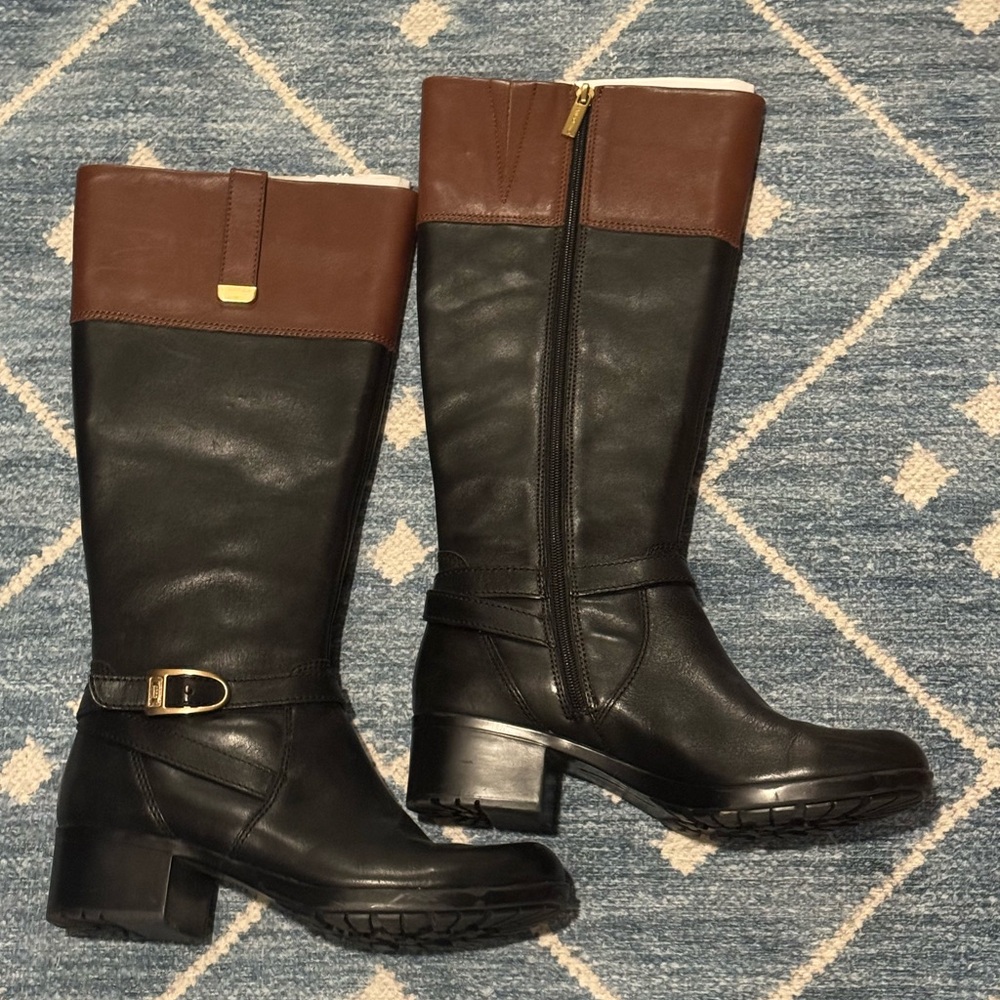 Bandolino Two-Tone Leather Riding Boots – Size 8 ½